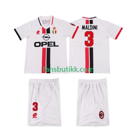 Fotballdrakt AC Milan MALDINI 3 Barn Retro Bortetrøye 1996 1997 Kortermet
